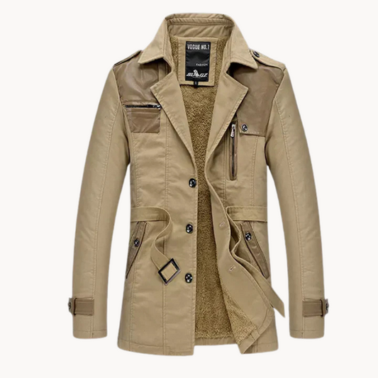 Trench coat lungo uomo – Cappotto elegante isolato per l'inverno