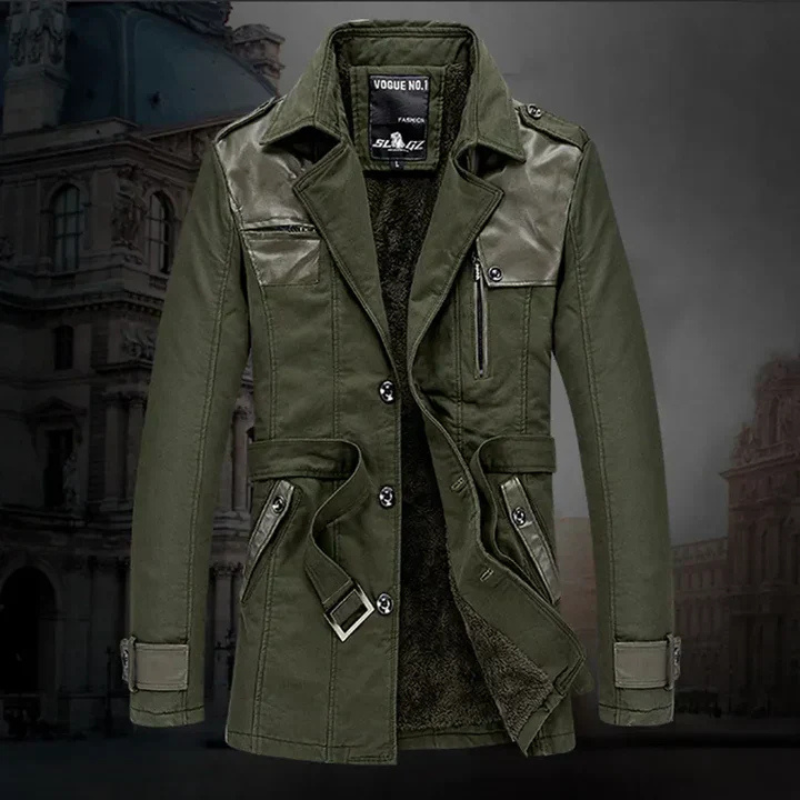 Trench coat lungo uomo – Cappotto elegante isolato per l'inverno