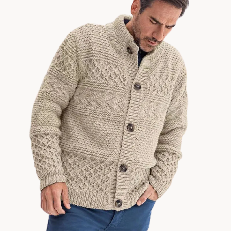 Pullover uomo caldo e comodo – Maglione classico in lana per inverno