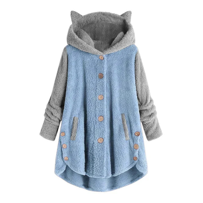 Pullover in pile donna – Maglione con orecchie di gatto giocose