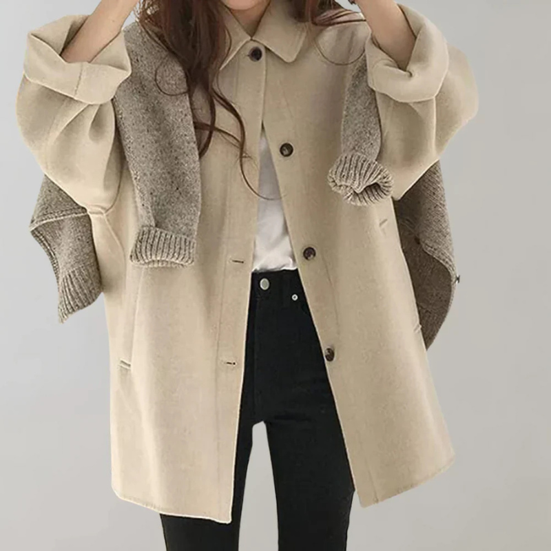 Cappotto da donna sostenibile – Elegante cappotto lungo in materiale eco-friendly