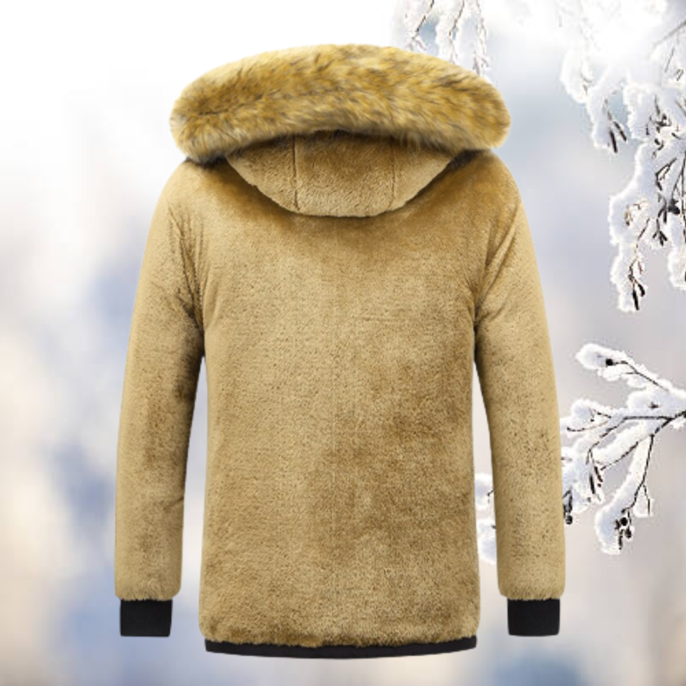 Parka impermeabile uomo – Giacca con cappuccio in pelliccia calda e resistente