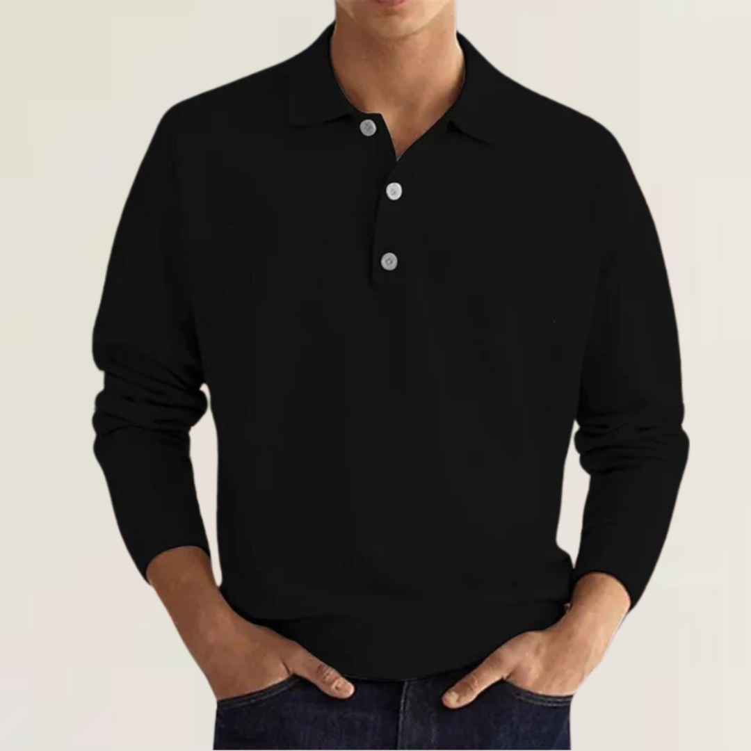 Camicia polo uomo – Polo a maniche lunghe versatile e comoda