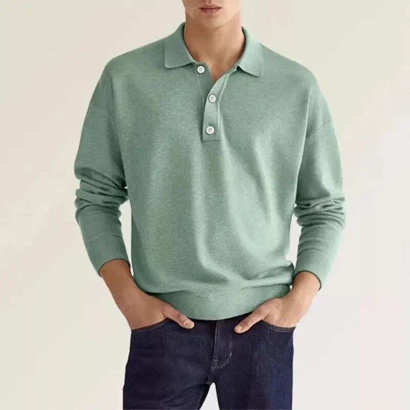 Camicia polo uomo – Polo a maniche lunghe versatile e comoda