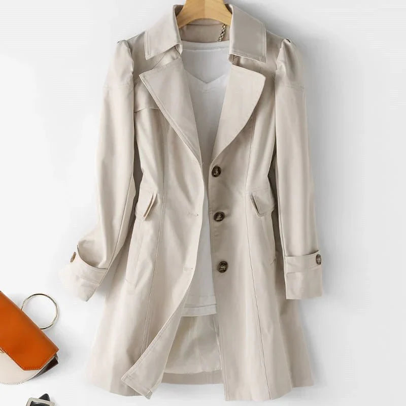 Cappotto trench donna – Cappotto autunnale elegante e alla moda in tessuto leggero