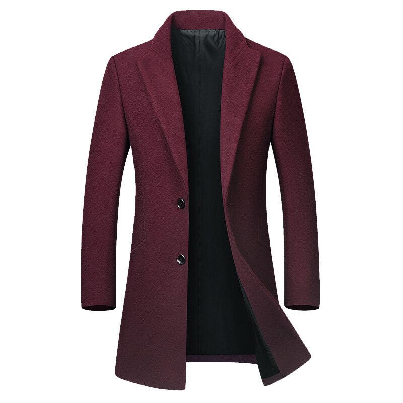 Cappotto trench slim-fit in lana – Giacca business casual doppiopetto per autunno e inverno