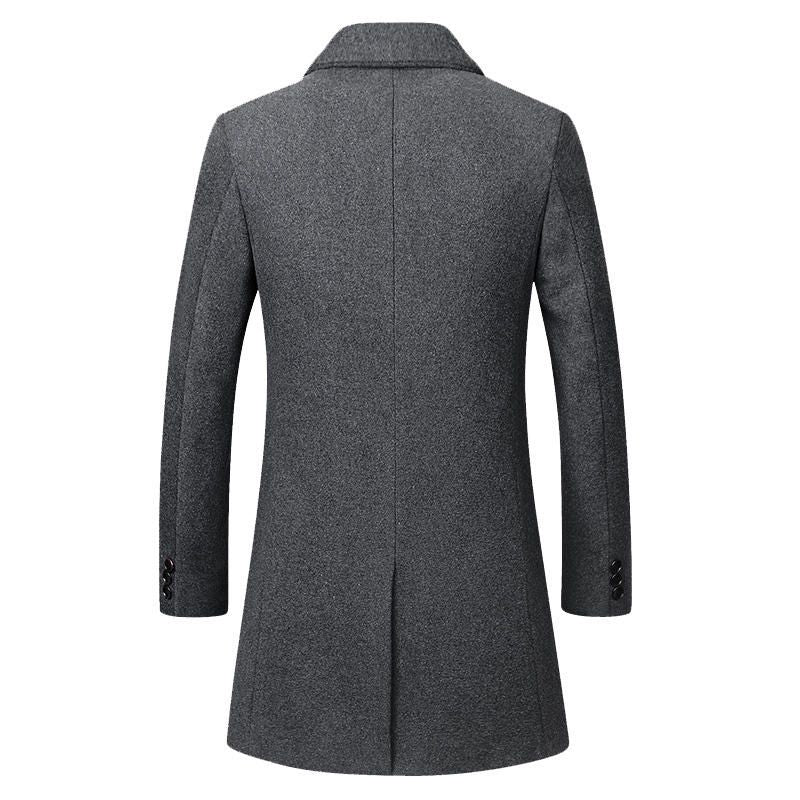 Cappotto trench slim-fit in lana – Giacca business casual doppiopetto per autunno e inverno