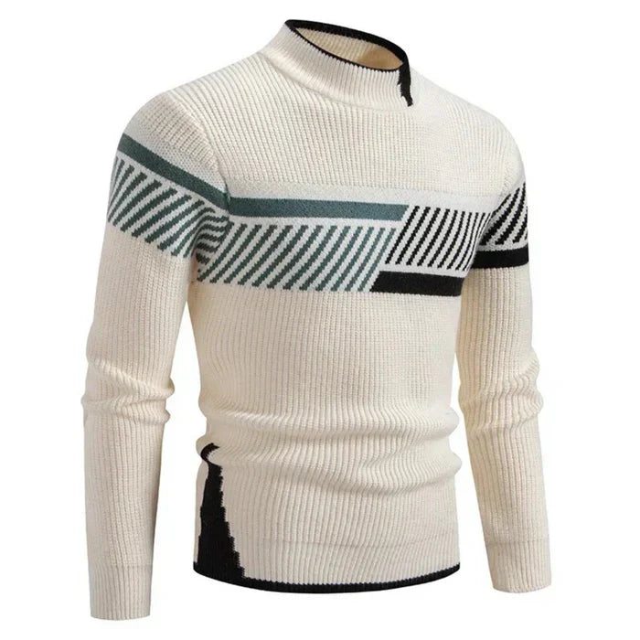 Maglione Geometrico Uomo – Pullover alla Moda in Maglia Elegante