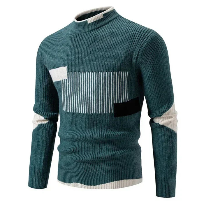 Maglione Geometrico Uomo – Pullover alla Moda in Maglia Elegante