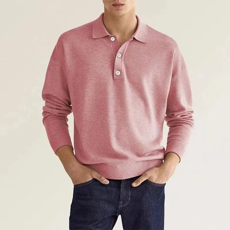 Camicia polo uomo – Polo a maniche lunghe versatile e comoda